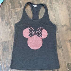 Never worn - Glitter Rose Gold Minnie Mouse Tank Top